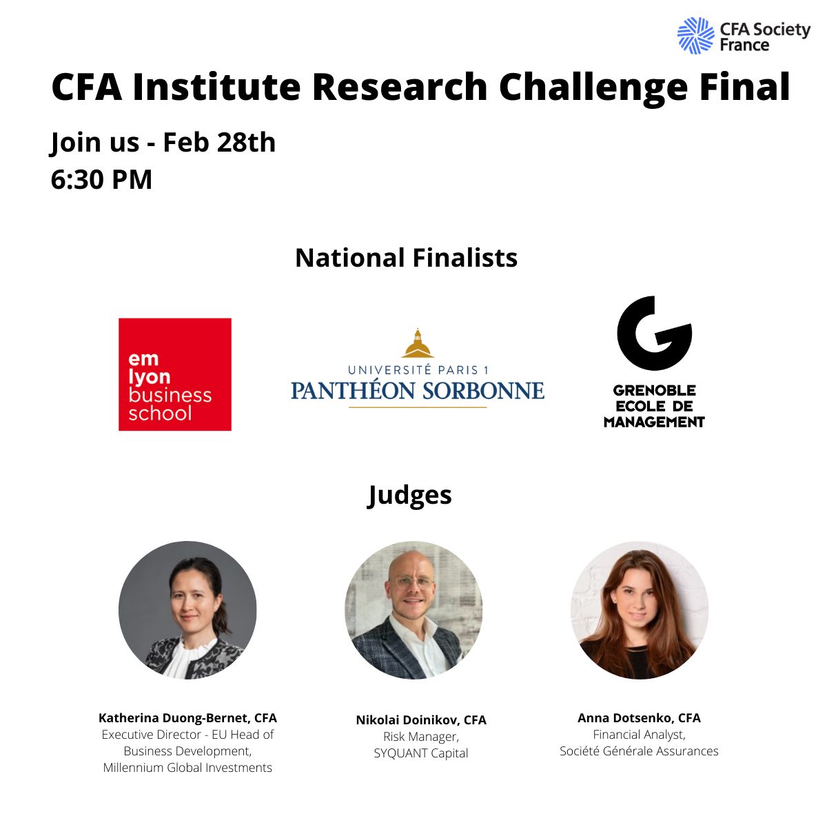 CFA Research Challenge 2024 l'Ecole d'Economie de la Sorbonne en route